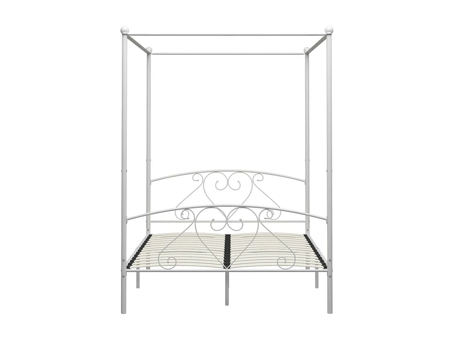 Lit à baldaquin Blanc Métal 140x200