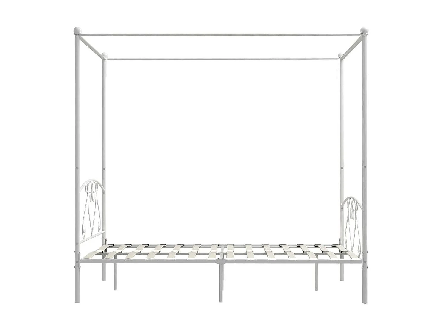 Lit à baldaquin Blanc Métal 140x200