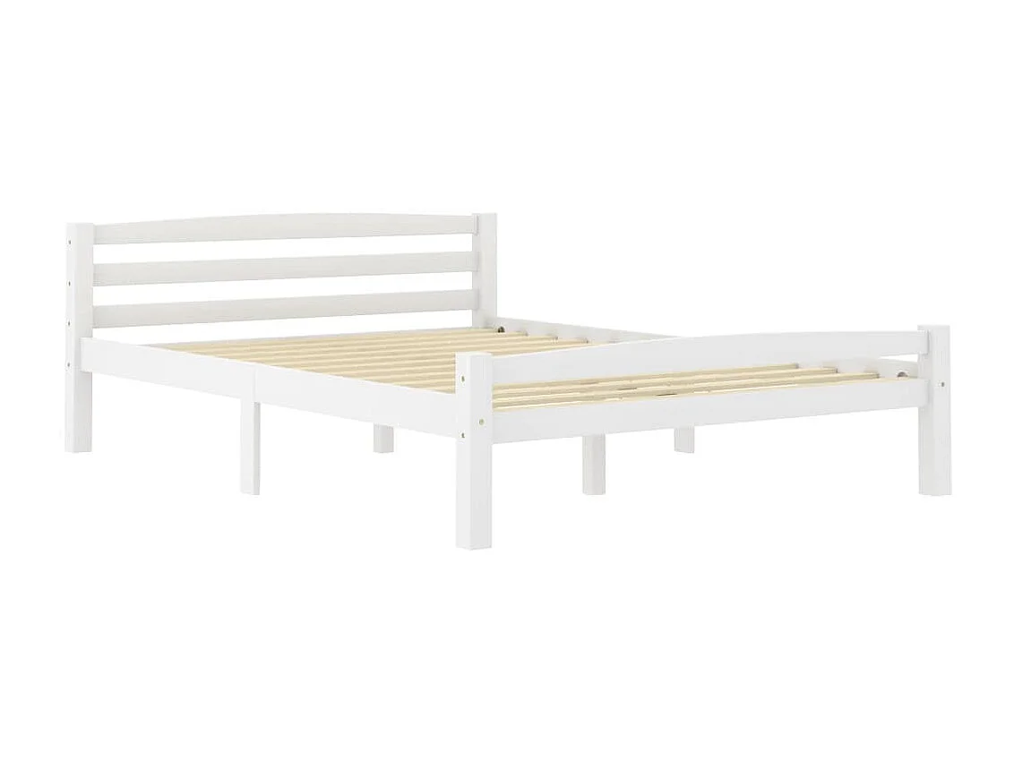 Bedframe massief grenenhout wit 140x200 cm