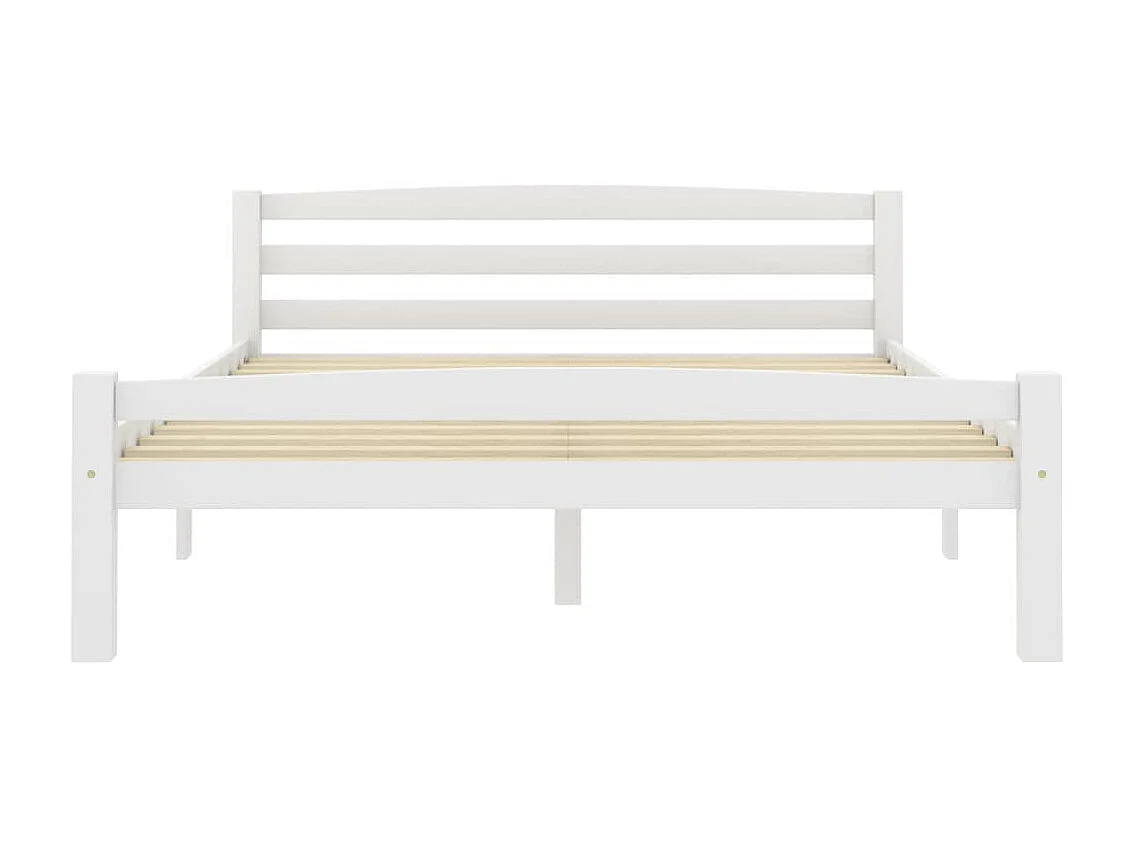 Bedframe massief grenenhout wit 140x200 cm