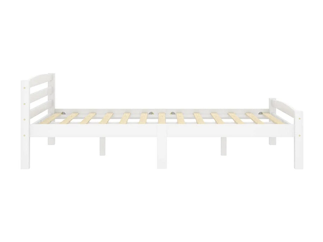 Bedframe massief grenenhout wit 140x200 cm