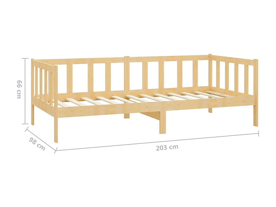 Lit Bois de pin massif 90x200