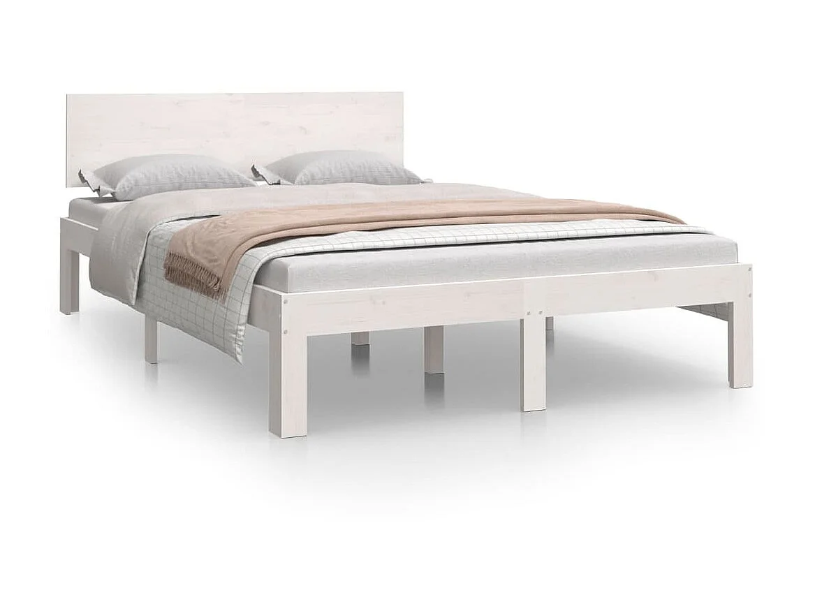 Lit Blanc Bois massif 120x190 Petit double