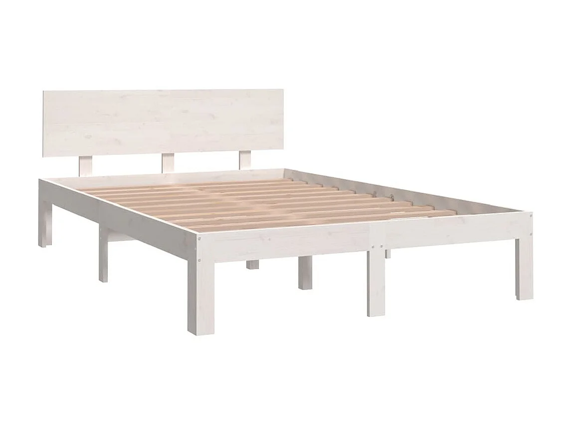 Lit Blanc Bois massif 120x190 Petit double