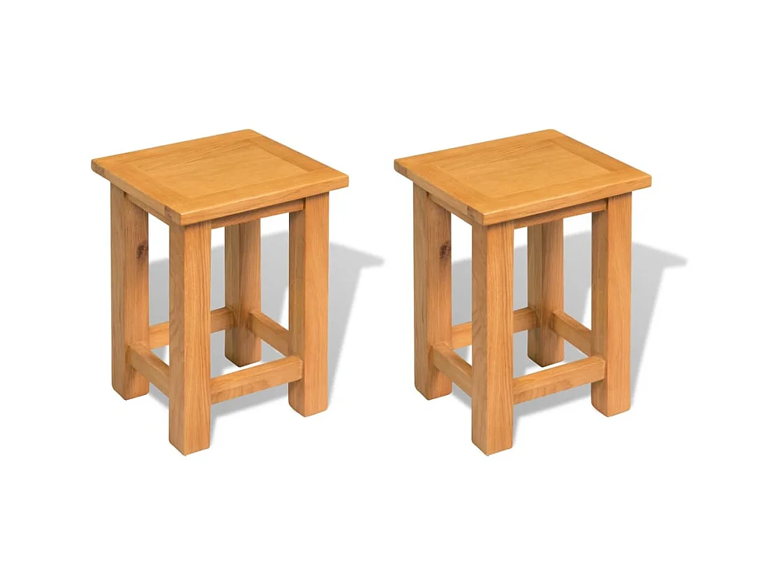 Tables d'appoint 2 pcs 27 x 24x37 Bois de chêne massif