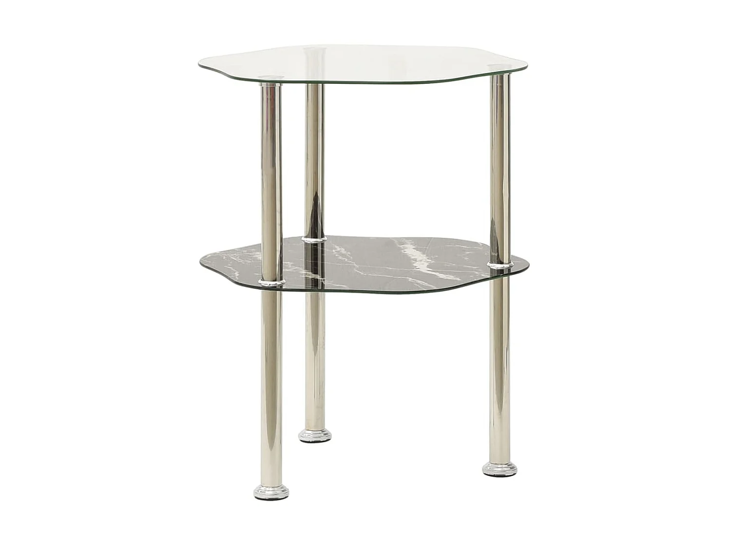 Table d'appoint Transparent et noir 38x38x50 Verre trempé 4