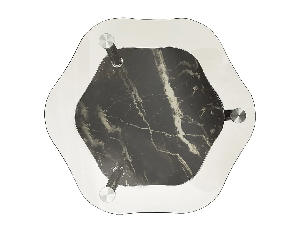 Table d'appoint Transparent et noir 38x38x50 Verre trempé 4