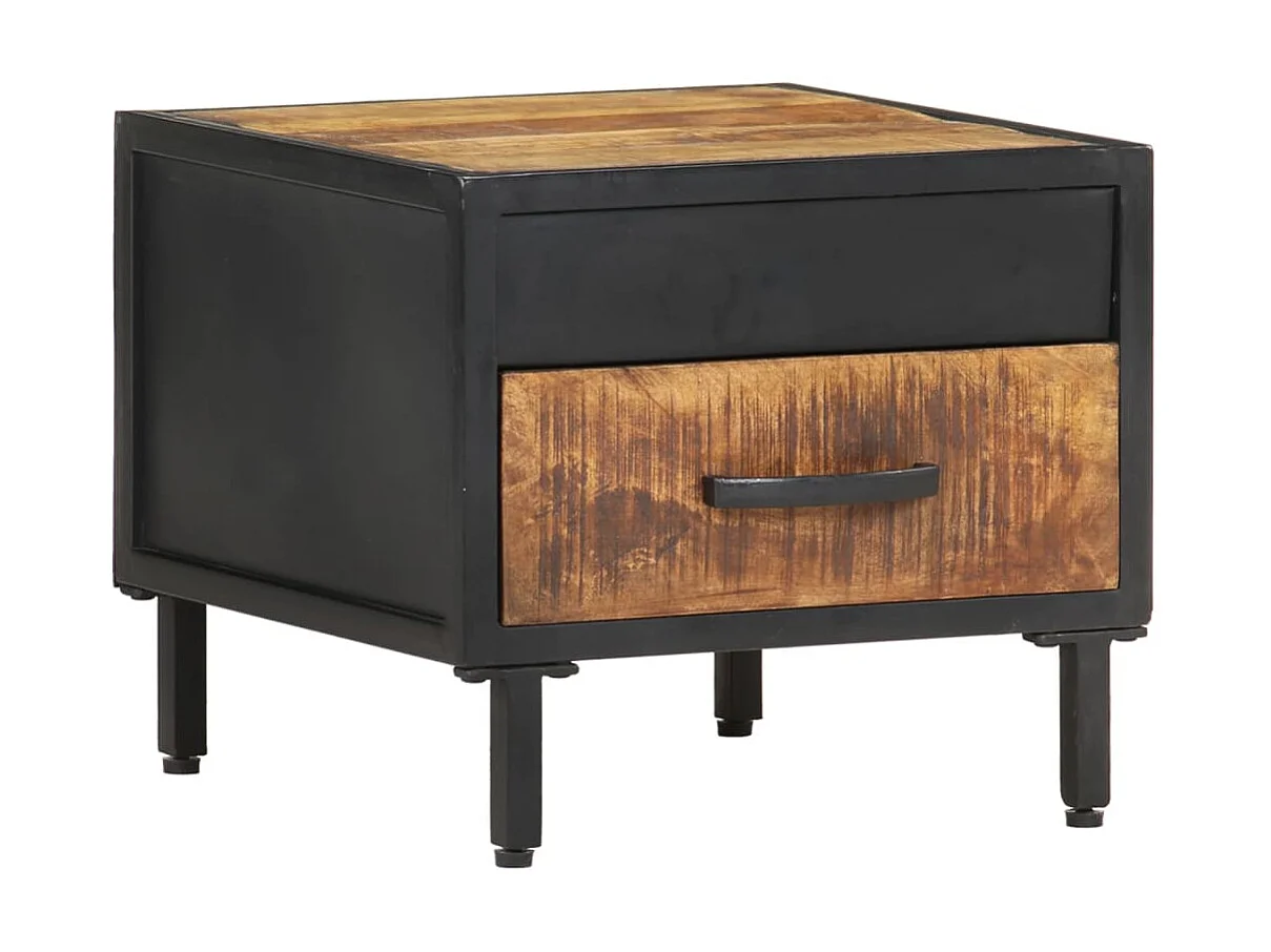 Table de chevet 40x40x35 Bois de manguier brut