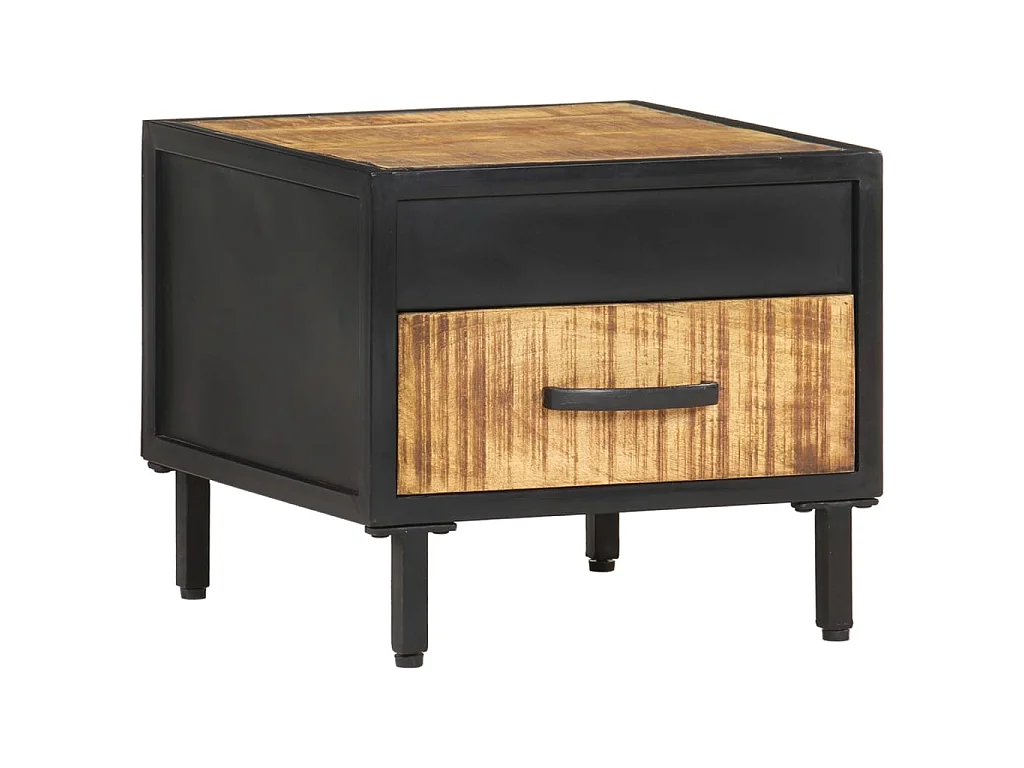 Table de chevet 40x40x35 Bois de manguier brut