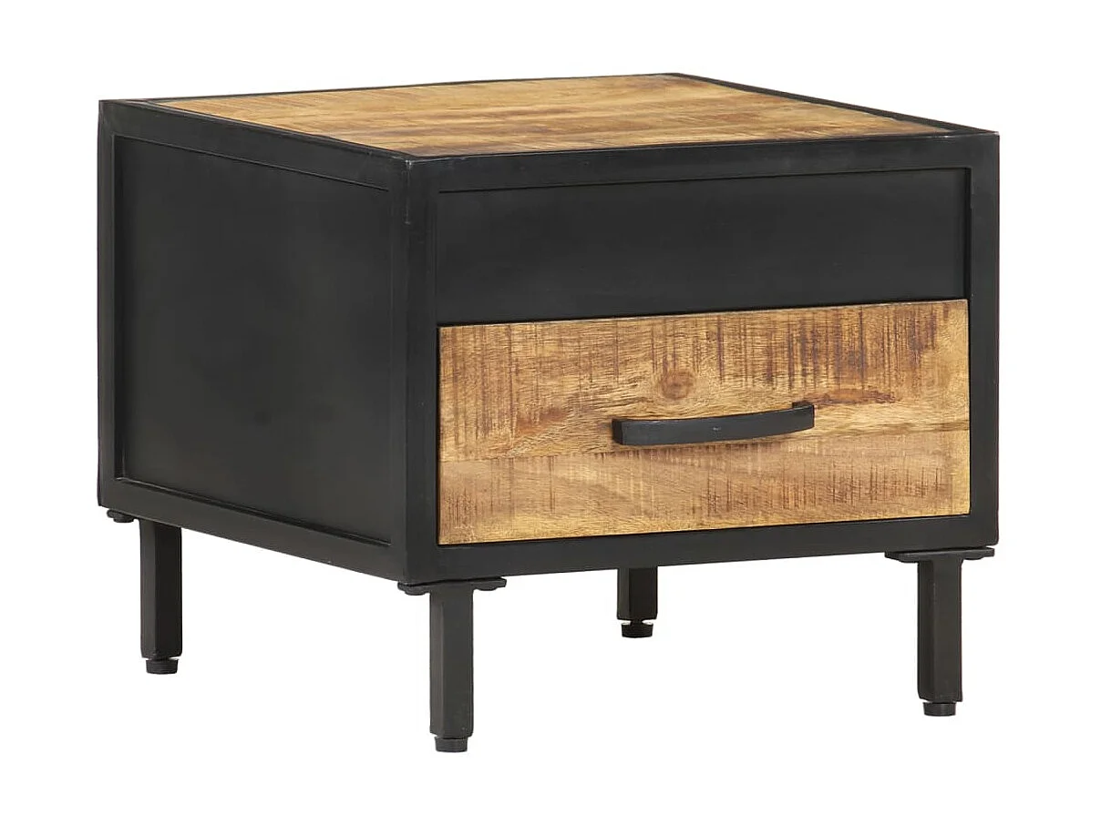 Table de chevet 40x40x35 Bois de manguier brut