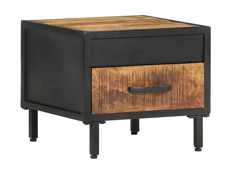 Table de chevet 40x40x35 Bois de manguier brut