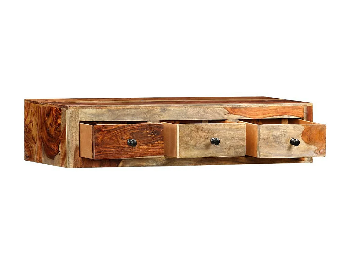 Table console murale 100x25x20 Bois de Sesham massif