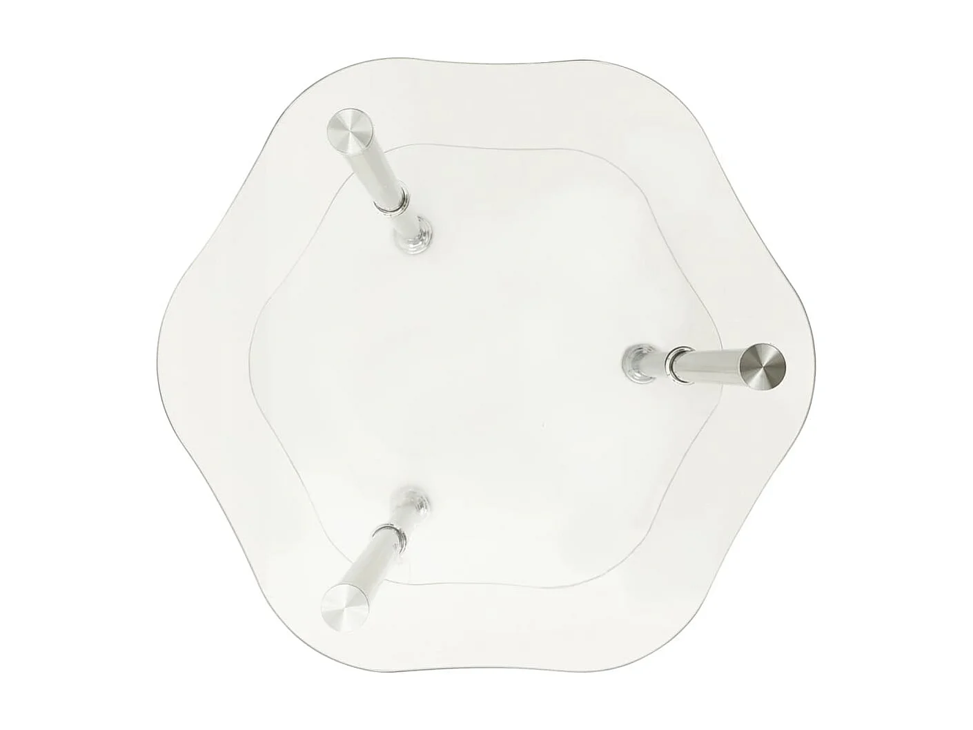 Table d'appoint à 2 niveaux Transparent 38x38x50 Verre trempé 3