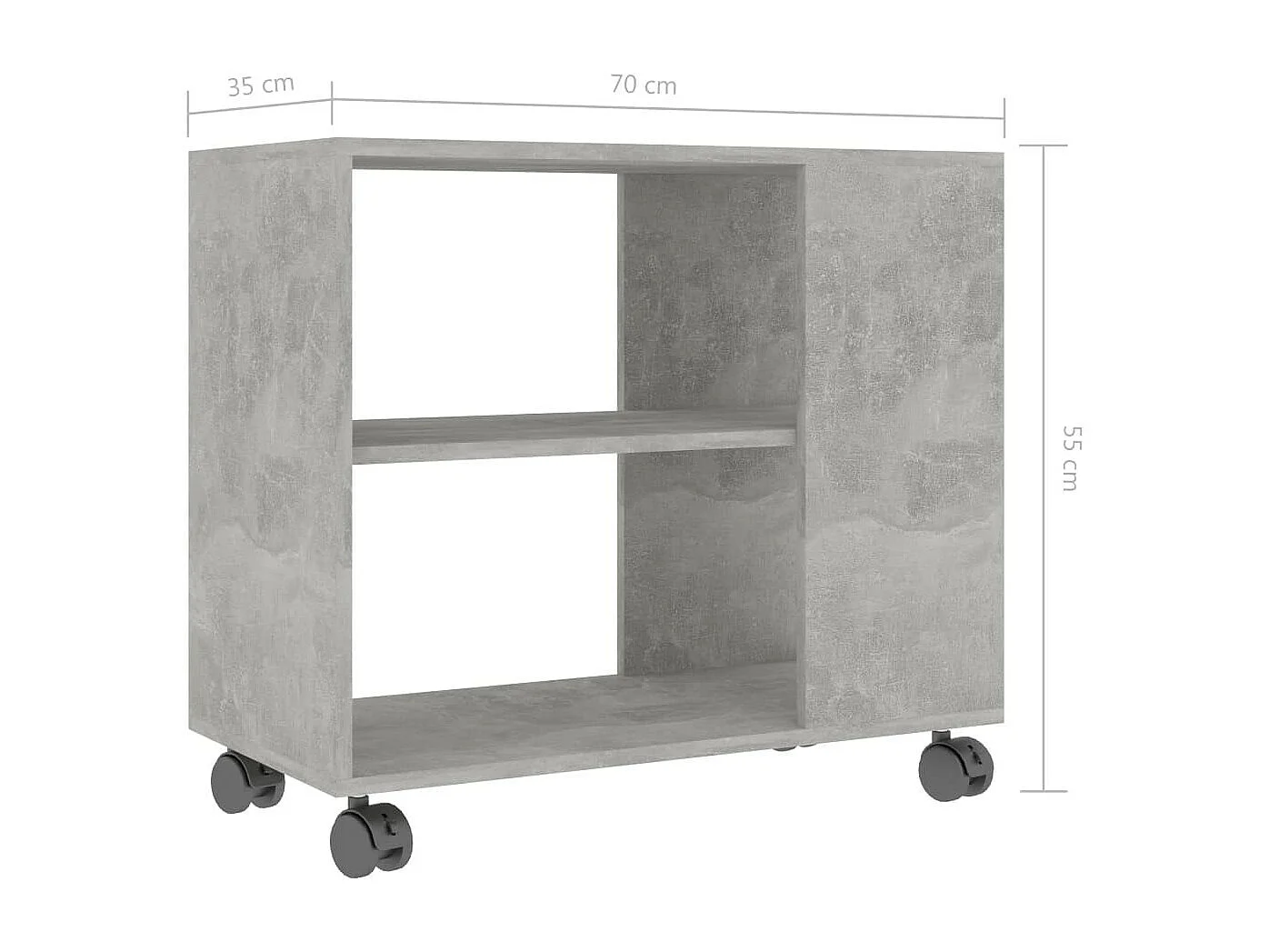 Table d'appoint Gris béton 70x35x55