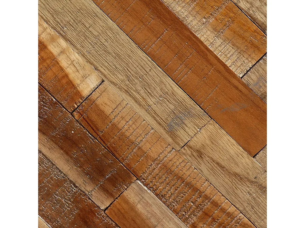 Table d'appoint ronde Teck massif de récupération