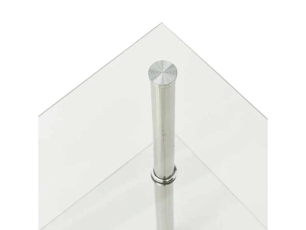 Table d'appoint à 2 niveaux Transparent 38x38x50 Verre trempé 2