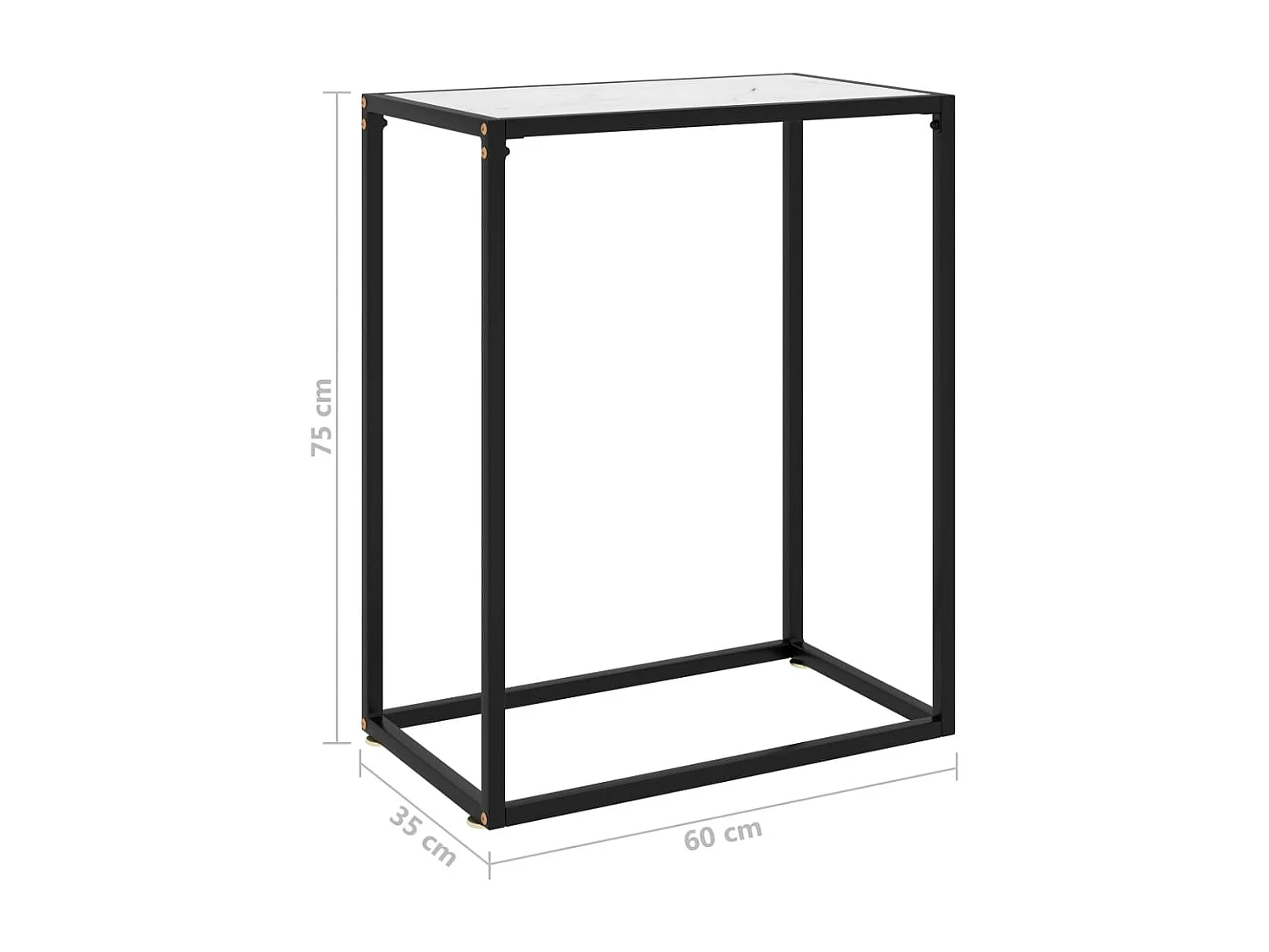 Table console Blanc 60x35x75 Verre trempé 2