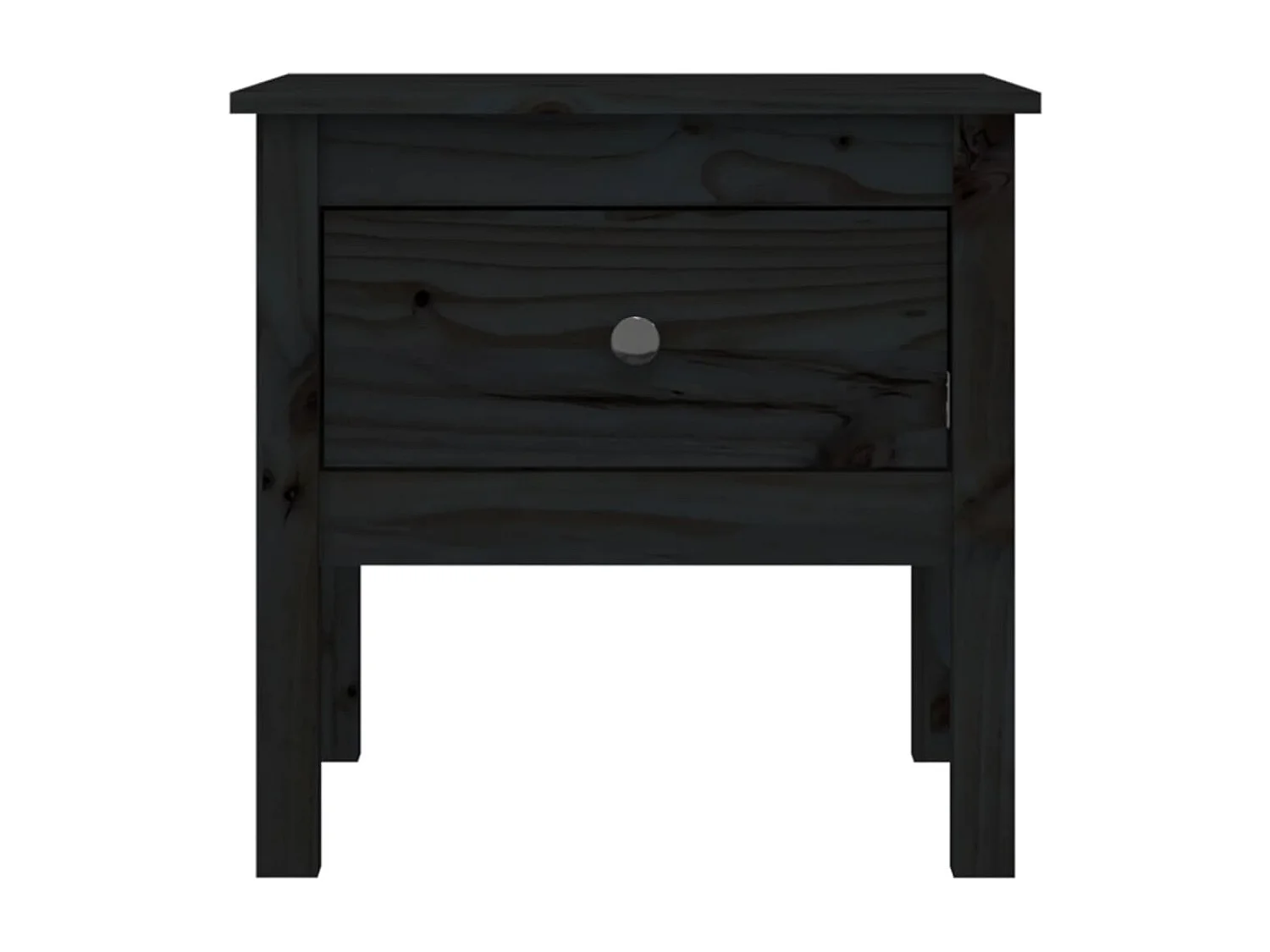 Tables d'appoint 2 pcs Noir 50x50x49 Bois massif de pin