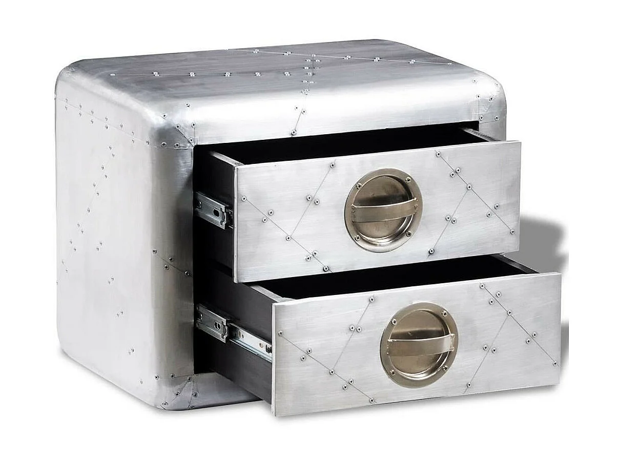 Table de coin avec 2 tiroirs vintage Style d'aviation