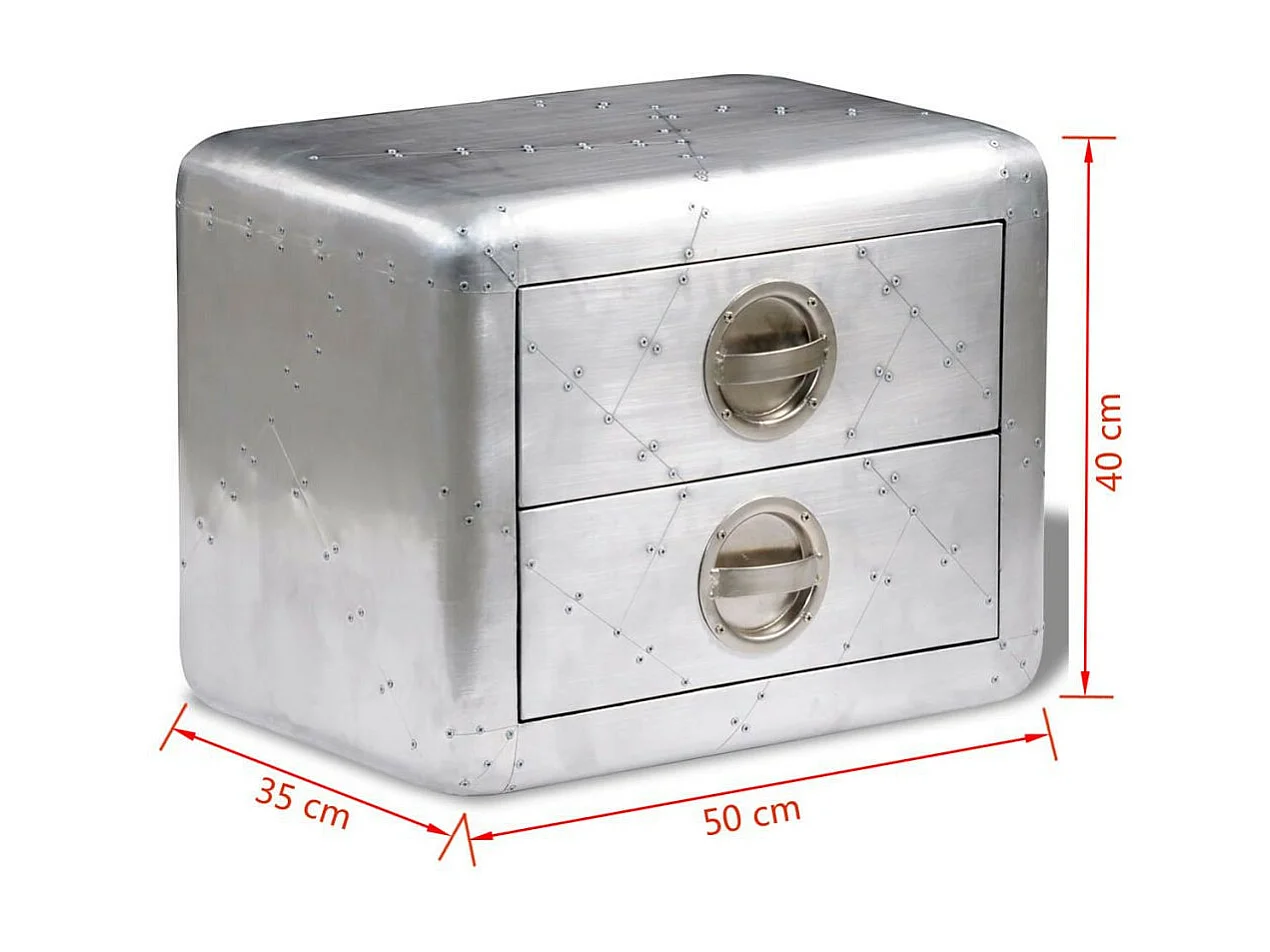 Table de coin avec 2 tiroirs vintage Style d'aviation