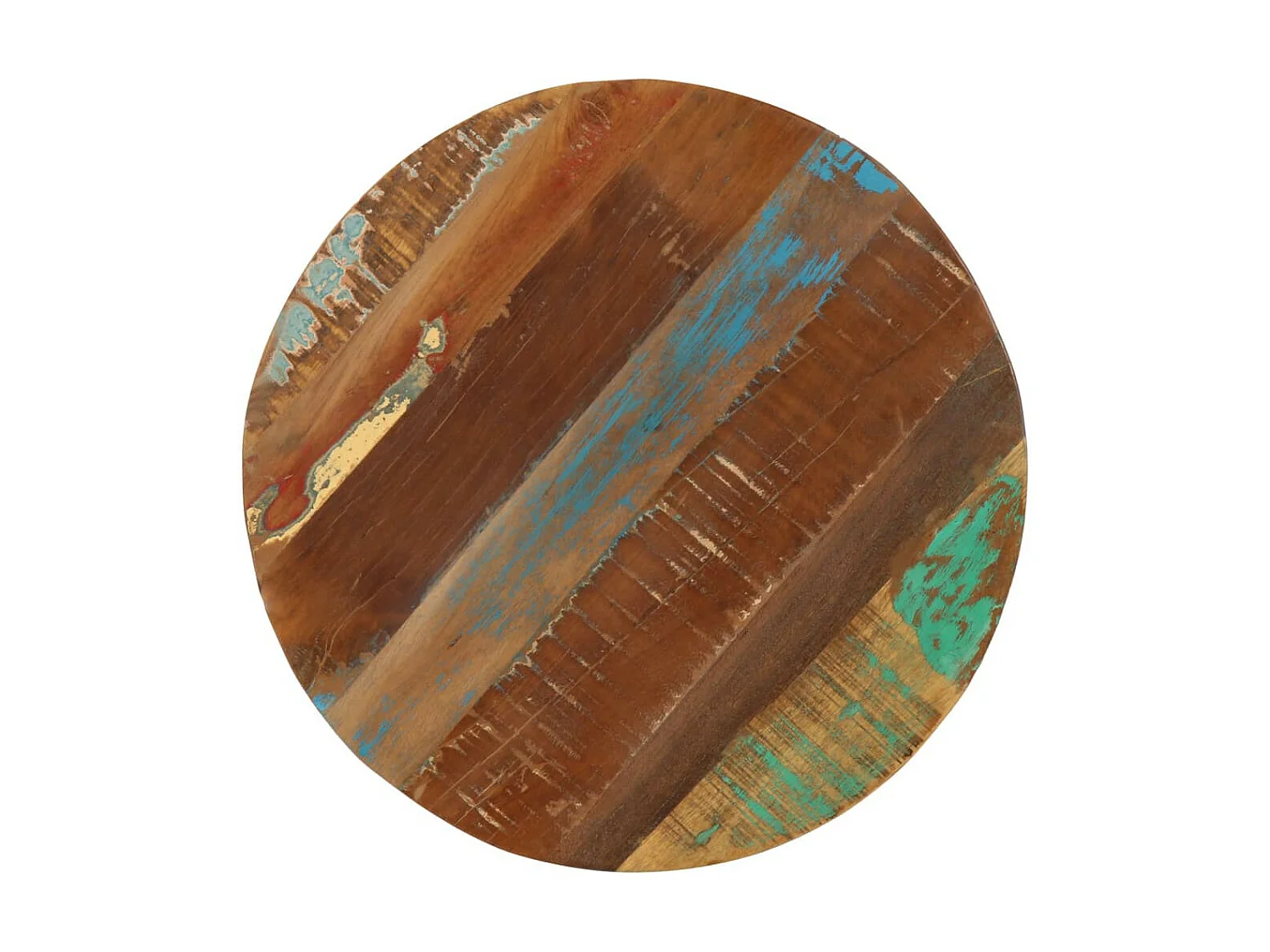 Table d'appoint 45x (45-62) cm Bois de récupération et fonte