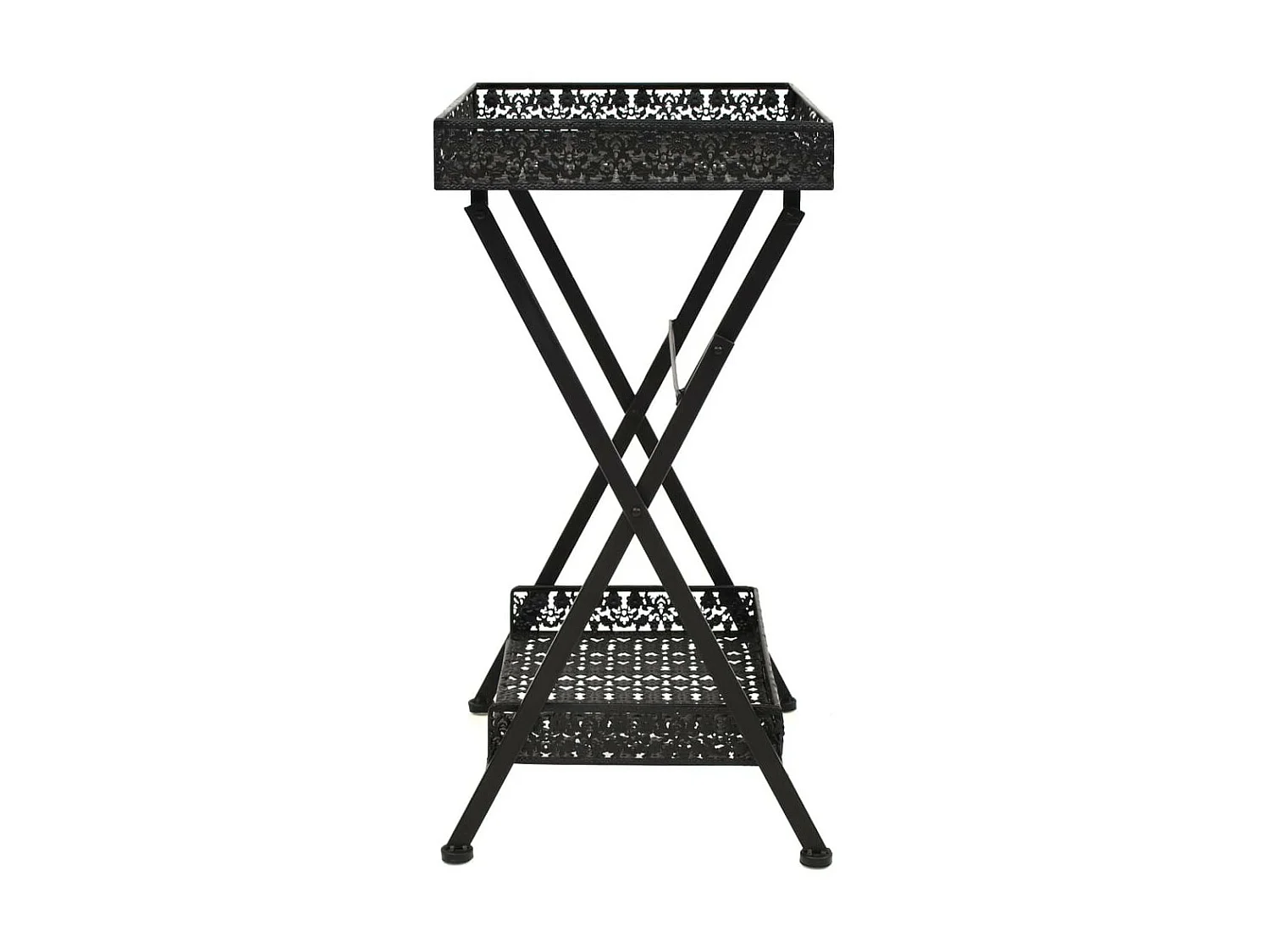 Table à thé pliante Style vintage Métal 58 x 35x72 Noir