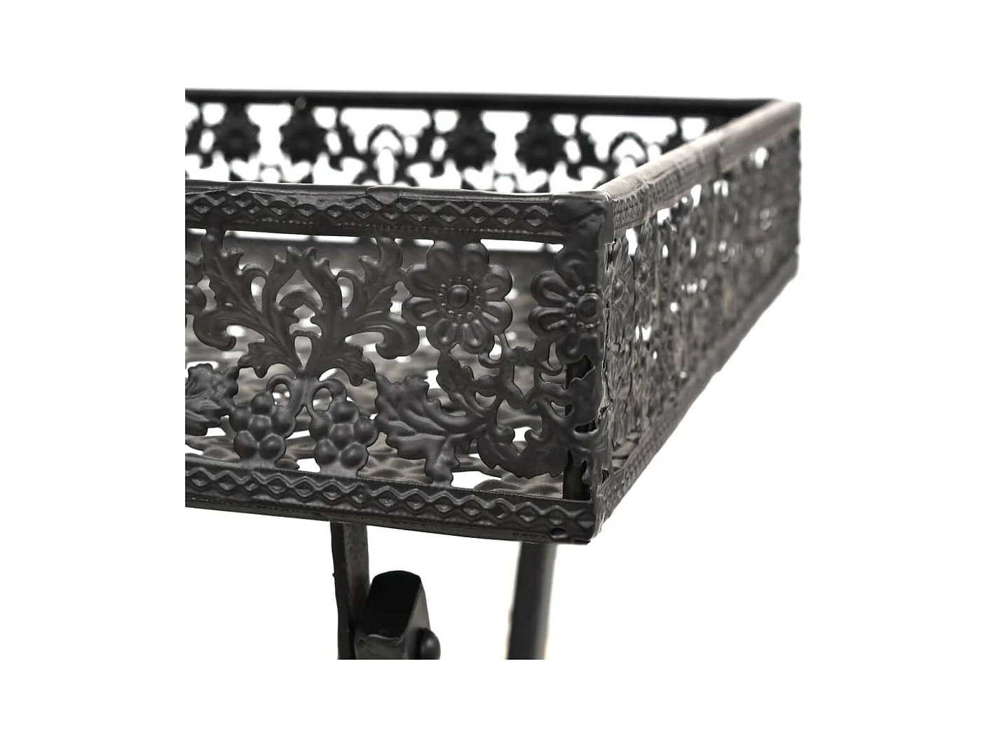 Theetafel vintage stijl inklapbaar 58x35x72 cm metaal zwart