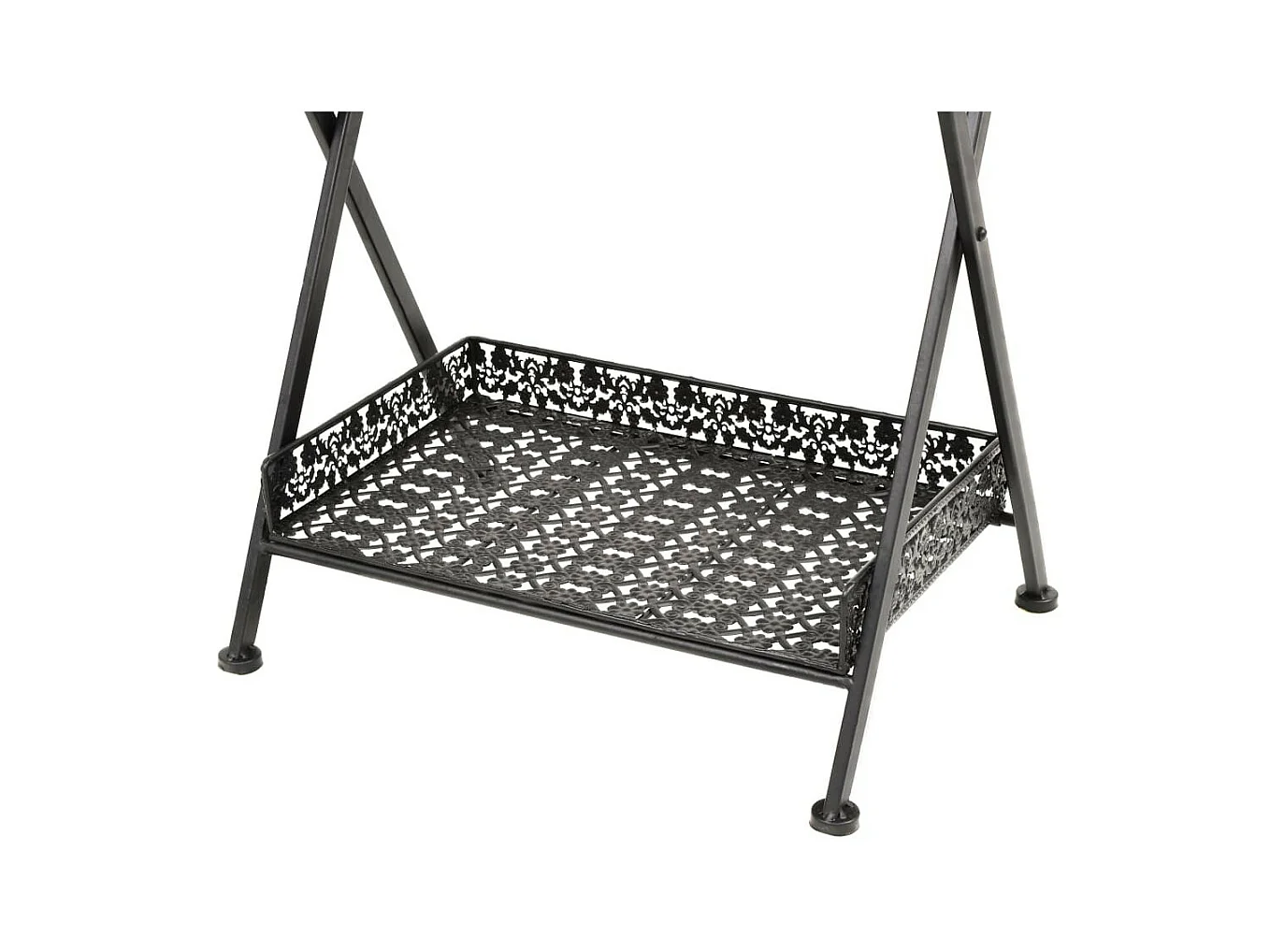Theetafel vintage stijl inklapbaar 58x35x72 cm metaal zwart