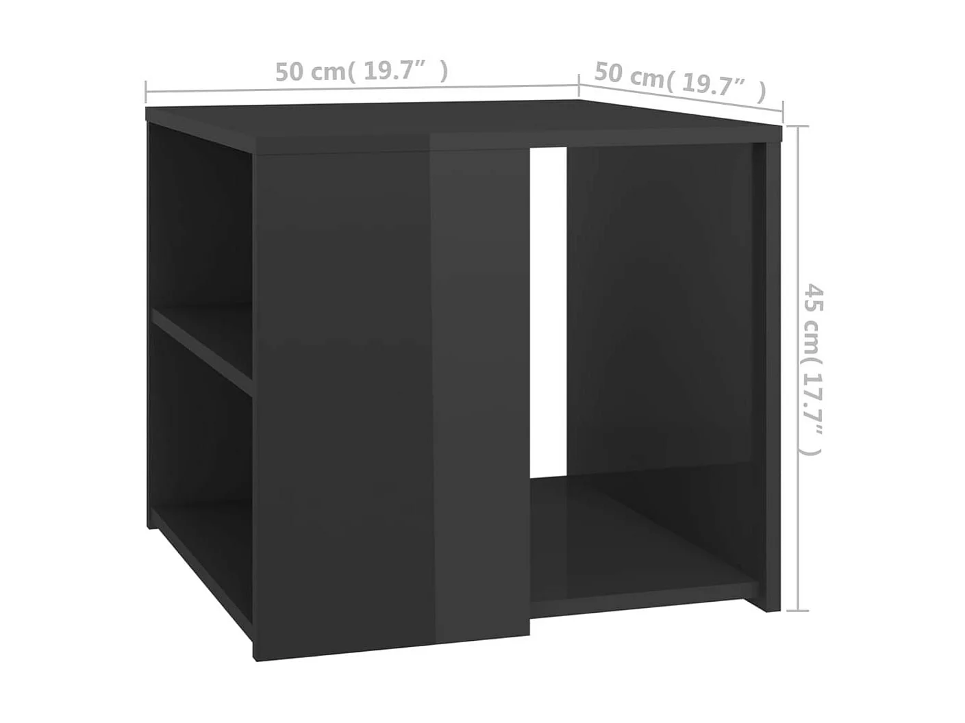 Table d'appoint Gris brillant 50x50x45