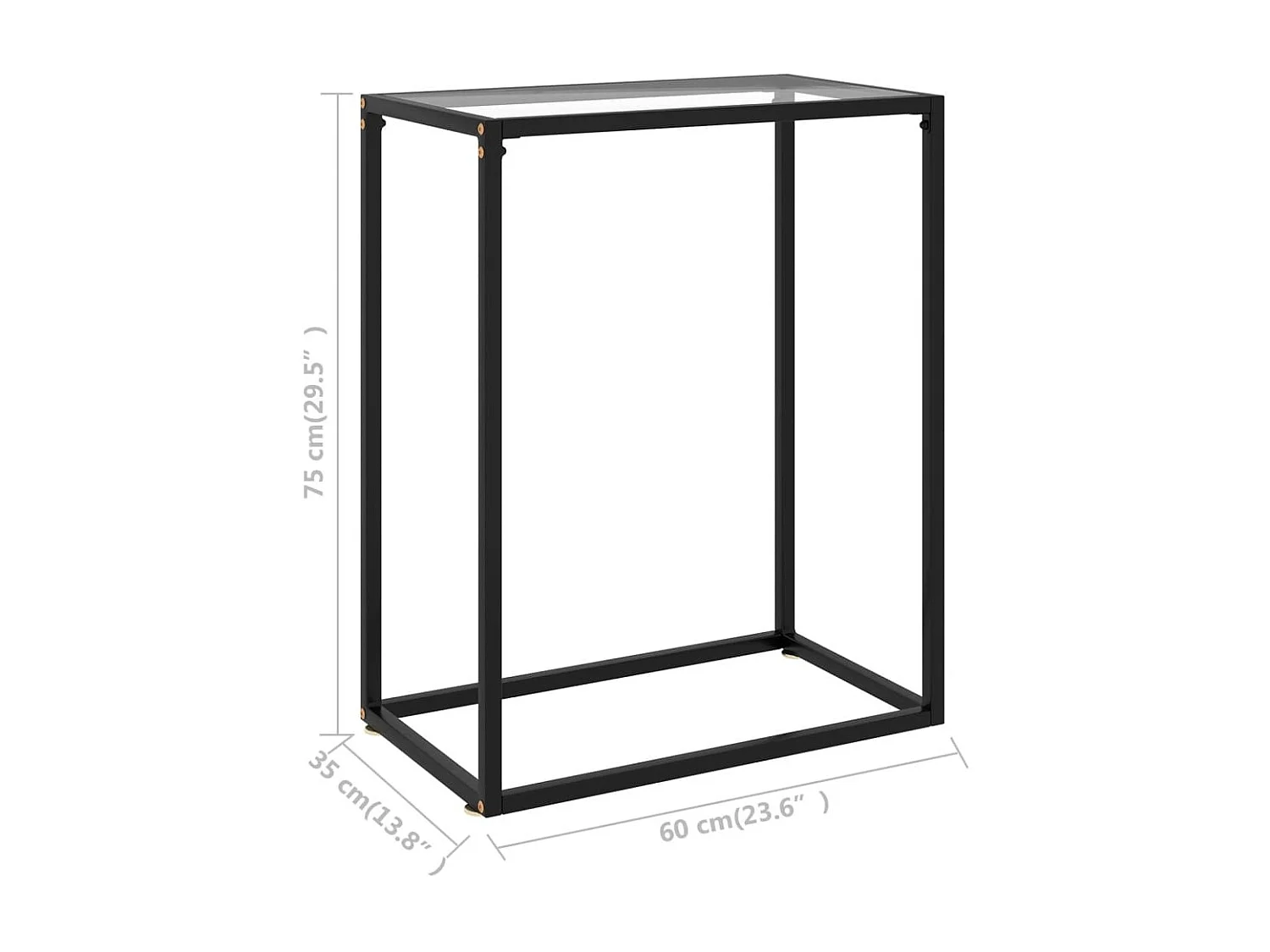 Table console Transparent 60x35x75 Verre trempé 2