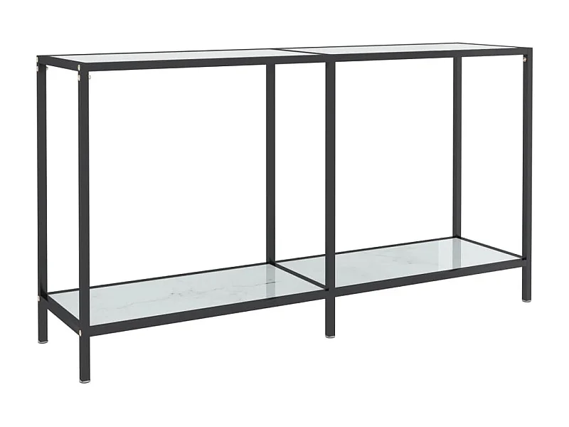 Table console Blanc 140x35x75,5 Verre trempé