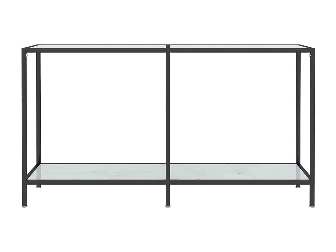 Table console Blanc 140x35x75,5 Verre trempé