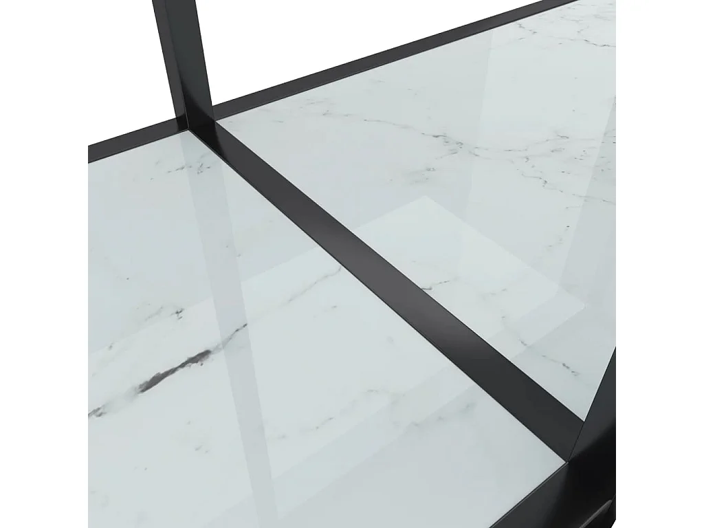Table console Blanc 140x35x75,5 Verre trempé