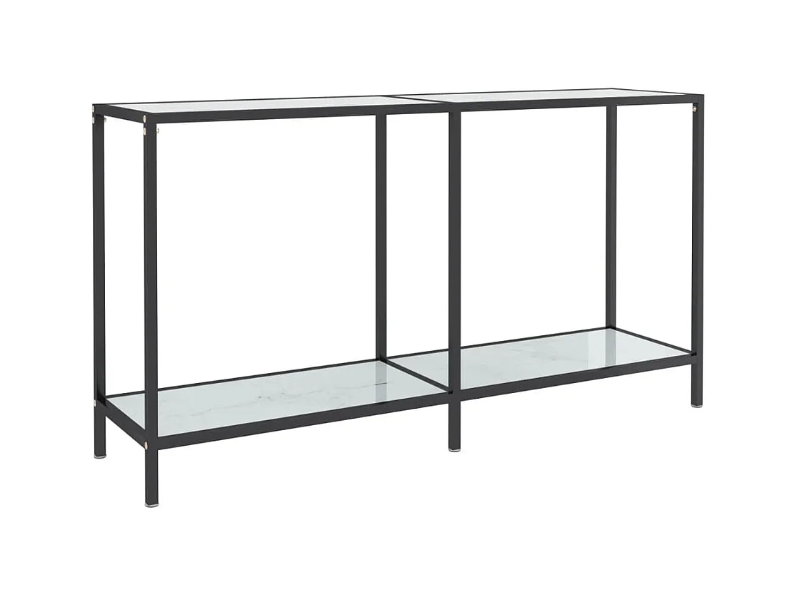 Table console Blanc 140x35x75,5 Verre trempé