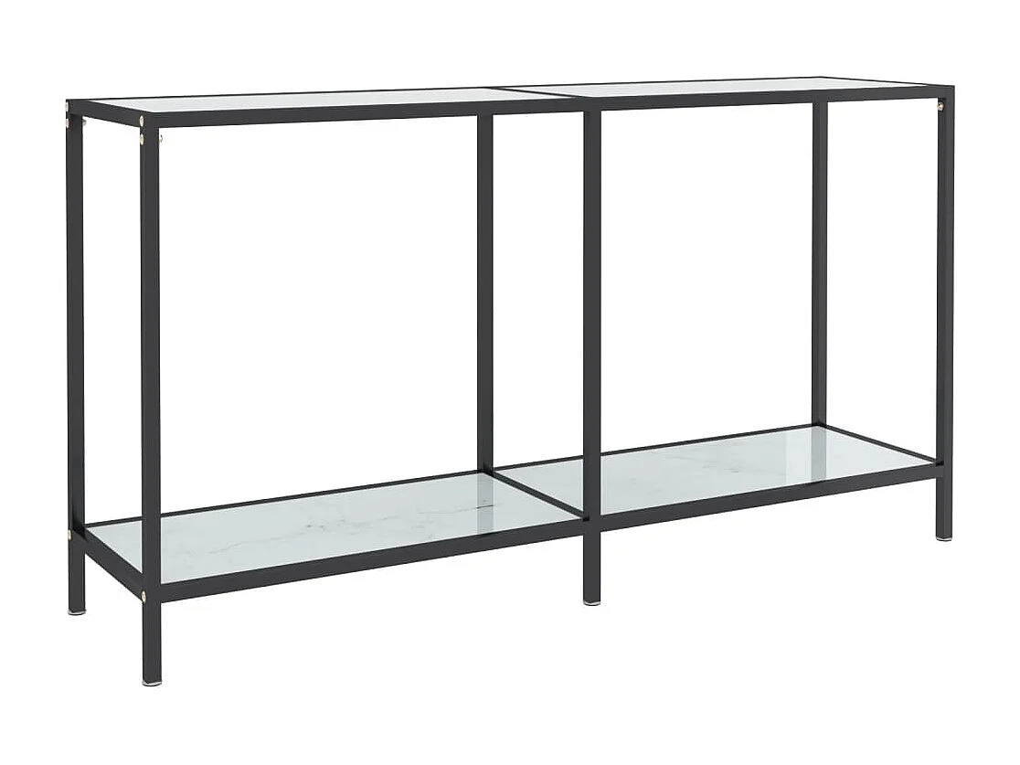 Table console Blanc 140x35x75,5 Verre trempé