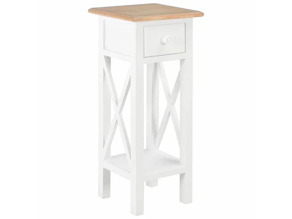 Table d'appoint Blanc 27 x 27x65,5 Bois