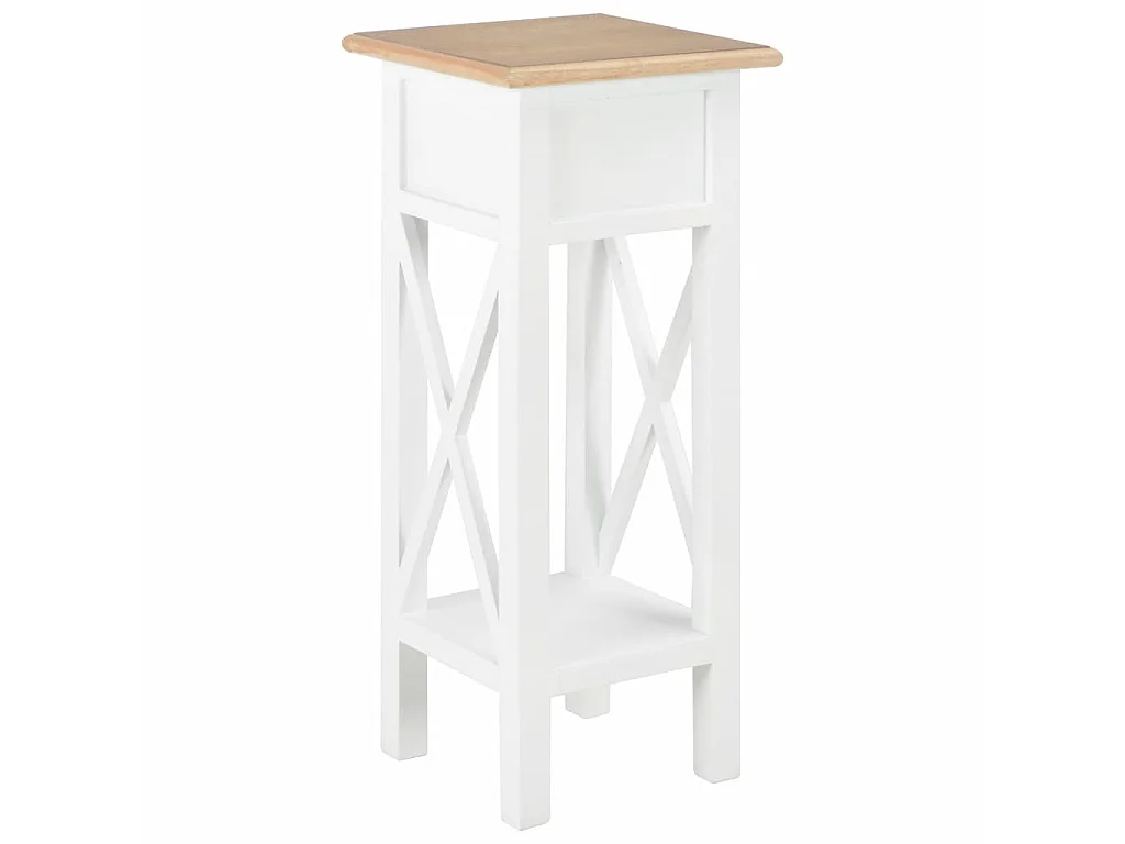 Table d'appoint Blanc 27 x 27x65,5 Bois