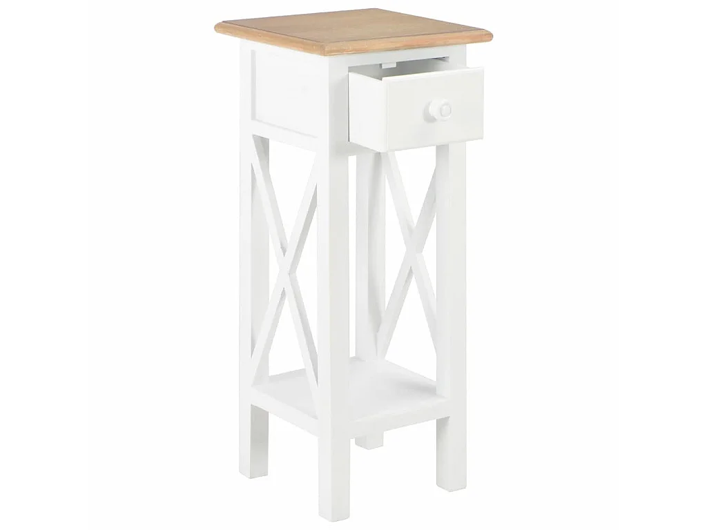 Table d'appoint Blanc 27 x 27x65,5 Bois