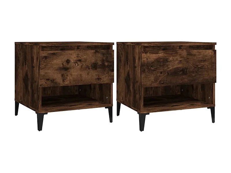 Tables d'appoint 2 pcs Chêne fumé 50x46x50 Bois ingénierie