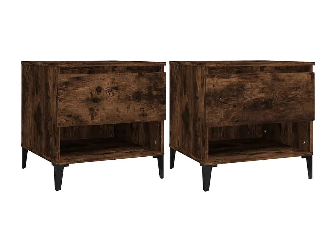 Tables d'appoint 2 pcs Chêne fumé 50x46x50 Bois ingénierie