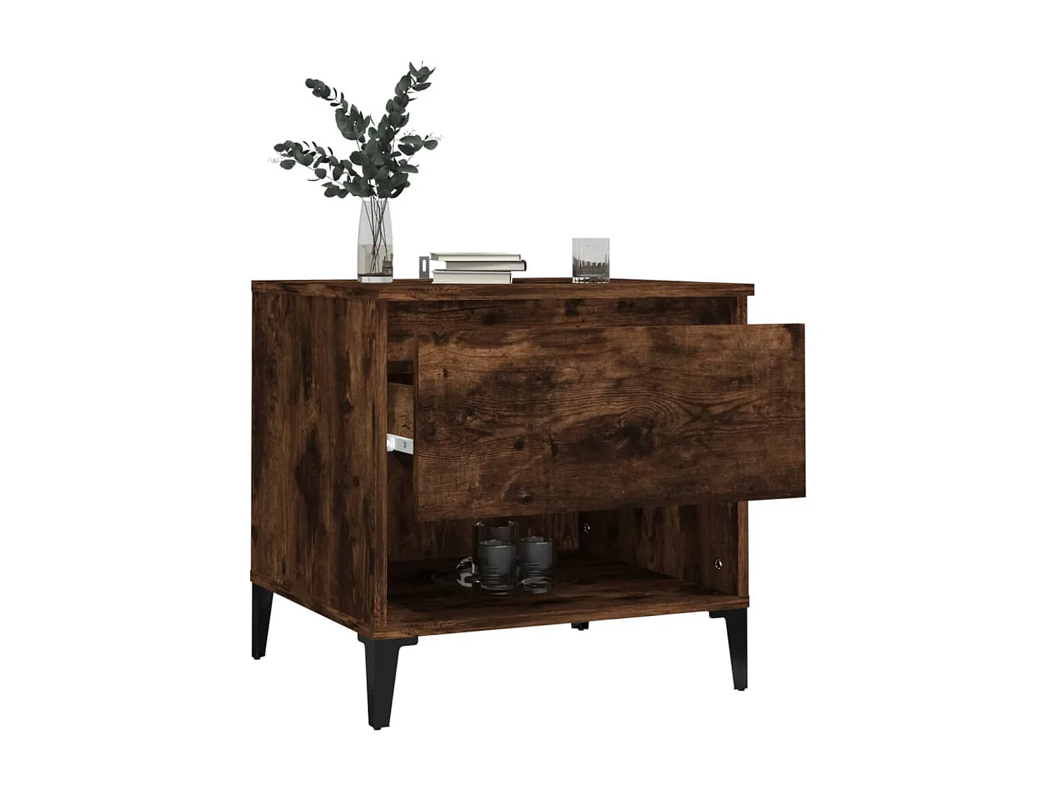 Tables d'appoint 2 pcs Chêne fumé 50x46x50 Bois ingénierie