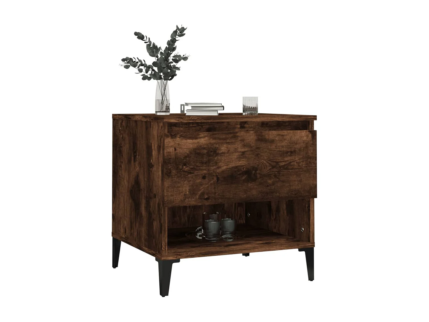 Tables d'appoint 2 pcs Chêne fumé 50x46x50 Bois ingénierie