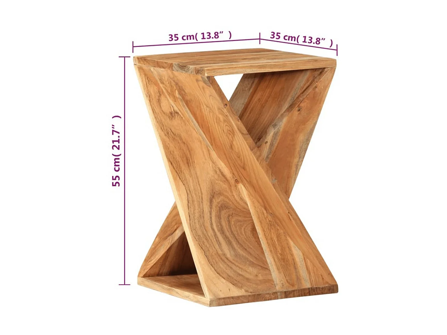 Table d'appoint 35x35x55 Bois massif d'acacia