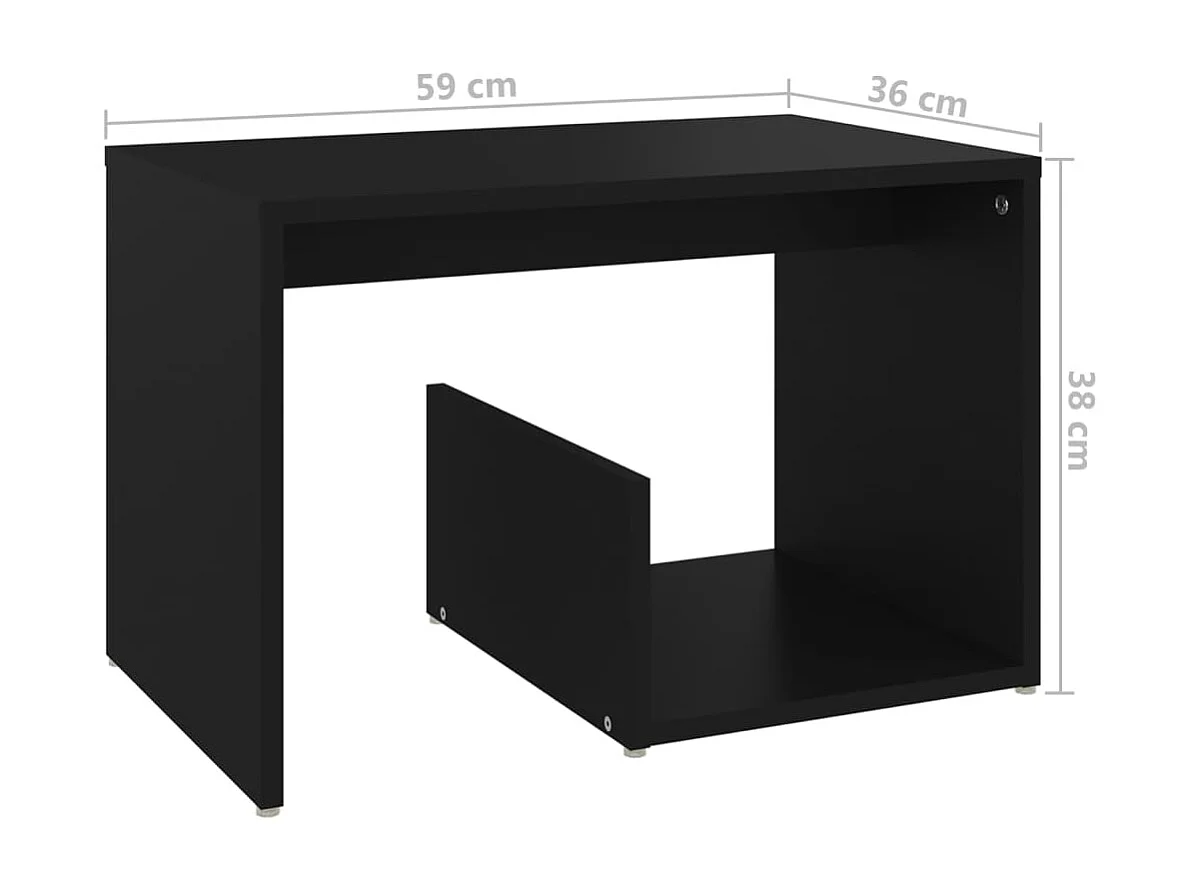 Table d'appoint Noir 59x36x38