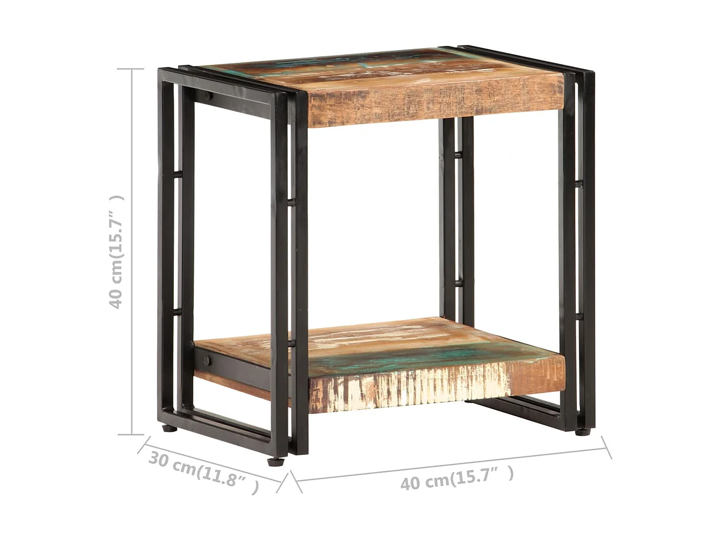 Table d'appoint 40x30x40 Bois de récupération massif