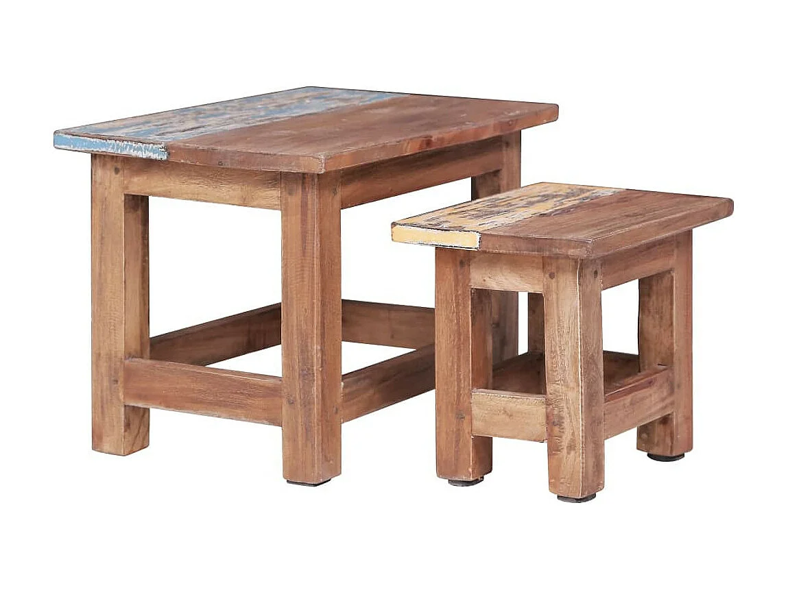 Tables gigognes 2 pcs Bois de récupération massif