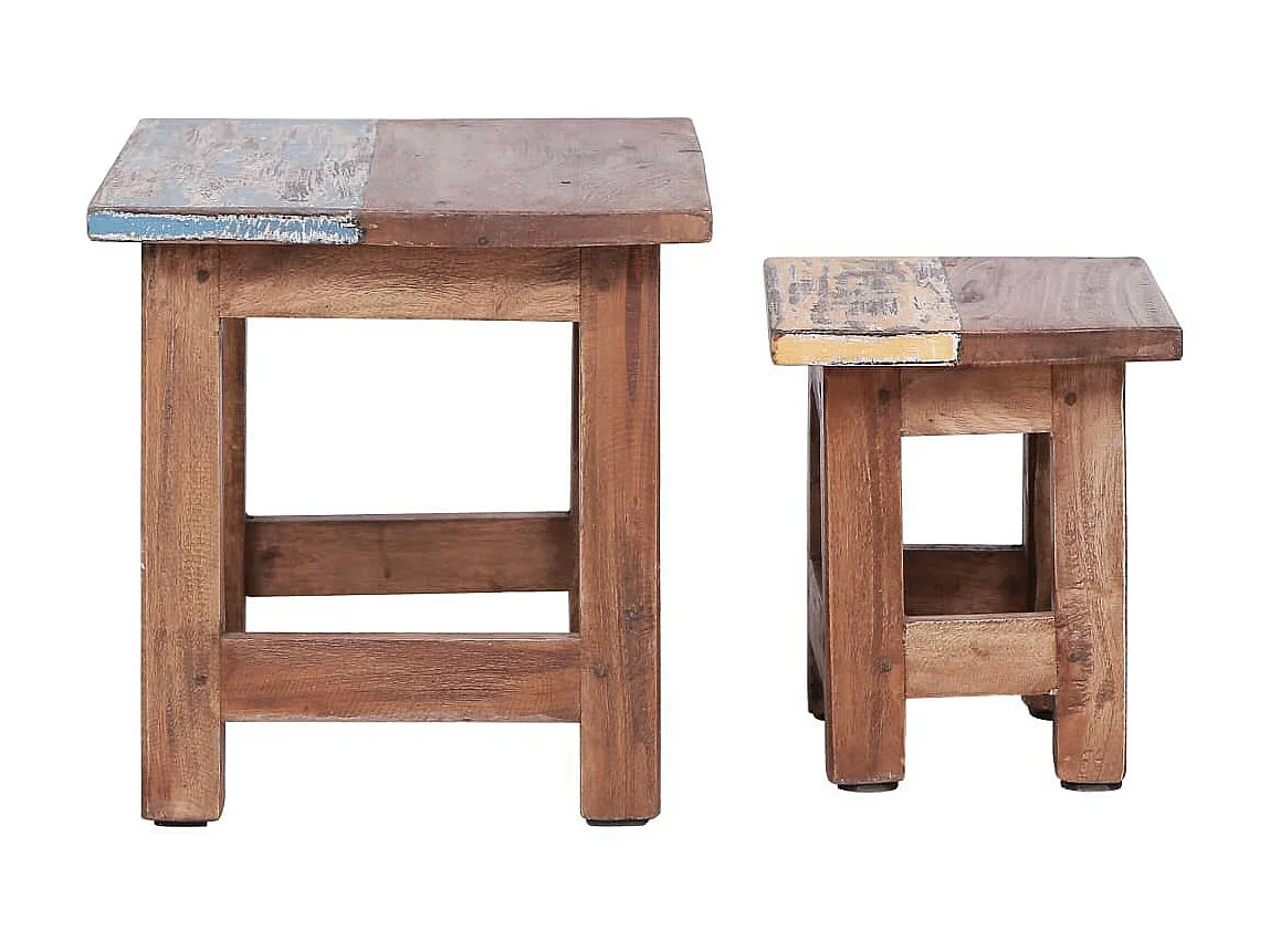 Tables gigognes 2 pcs Bois de récupération massif