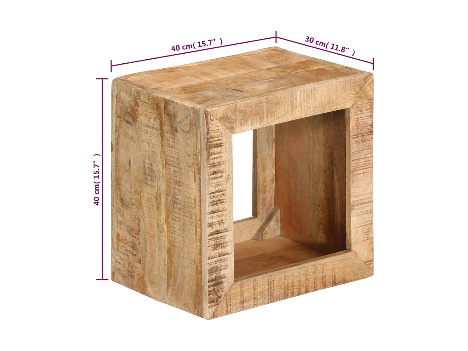 Tabouret 40x30x40 Bois de manguier solide