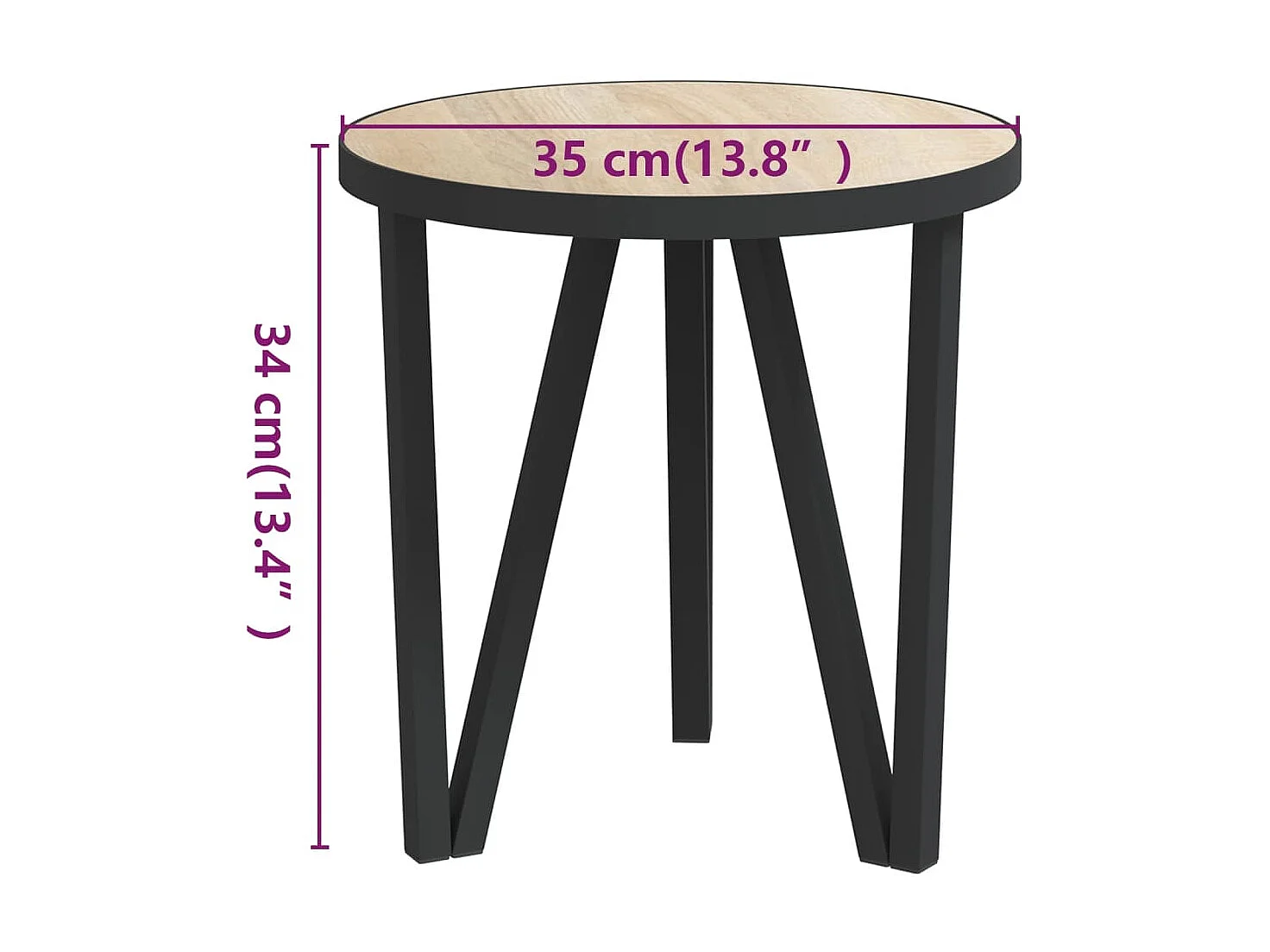 Table à thé Chêne Sonoma Ø35cm MDF