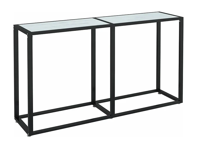Table console Marbre blanc 140x35x75,5 Verre trempé